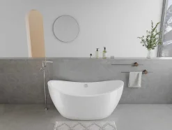 Shower & Design Vrijstaand Bad-Wit Vrijstaand Designbad - 225 Liter - 170 X 83 X 77 Cm - Alda