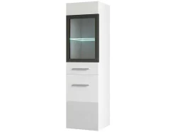 Vente-unique Badkamerkast-Witte Badkamerkolom Met Leds - L30 X B30 X H109 Cm - Laurine