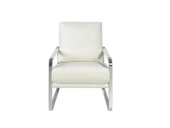 Angel Cerda Fauteuil Kunstleer-Witte Eco-Lederen Gestoffeerde Fauteuil 5026