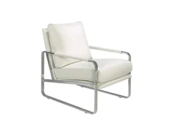 Angel Cerda Fauteuil Kunstleer-Witte Eco-Lederen Gestoffeerde Fauteuil 5026