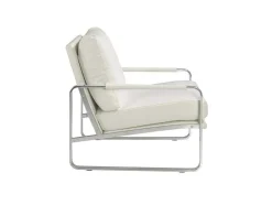 Angel Cerda Fauteuil Kunstleer-Witte Eco-Lederen Gestoffeerde Fauteuil 5026