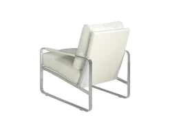 Angel Cerda Fauteuil Kunstleer-Witte Eco-Lederen Gestoffeerde Fauteuil 5026