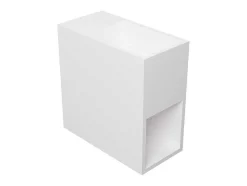Shower & Design Muurkast Badkamer-Witte Hangende Wastafel Van Solid Surface Met Nis - Kraan Links - 40 Cm - Pumori