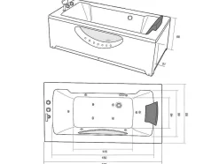 ELITESHOPPING Massagebad-Witte Hottub 170 X 90 Cm 11 Jets Freesia