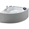 ELITESHOPPING Massagebad-Witte Hottub Voor 1 Persoon 135 X 135 Cm 6 Jets Sage
