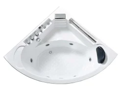 ELITESHOPPING Massagebad-Witte Hottub Voor 1 Persoon 135 X 135 Cm 6 Jets Sage