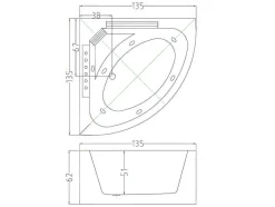 ELITESHOPPING Massagebad-Witte Hottub Voor 1 Persoon 135 X 135 Cm 6 Jets Sage
