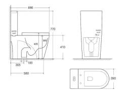 Vente-unique Staand Toilet-Witte Wc Om Te Plaatsen Van Keramiek - Nagilam