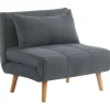 Vente-unique Uitklapbare Fauteuil-Xl Eenpersoons-Slaapbank Chila Van Stof - Grijs