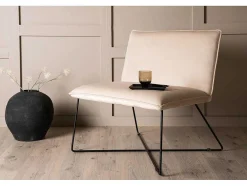 Vente-unique Aanbiedingen: Zitbank & Fauteuil-X-Lounge Fauteuil Velours Offwhite.