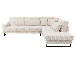 Maison Céphy Speciale Modellen Zitbanken & Fauteuils-Xxl Hoekbank Van Beige Ribfluweel Tessio Van Maison Cephy