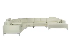 LINEA SOFA Xxl Hoekbank-Xxl Zevenzitsbank Hoogwaardig Leer Donatello Ii - Ivoor - Hoek Rechts