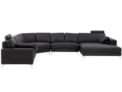 LINEA SOFA Xxl Hoekbank-Xxl Zevenzitsbank Hoogwaardig Leer Donatello Ii - Bruin - Hoek Rechts