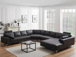 LINEA SOFA Xxl Hoekbank-Xxl Zevenzitsbank Hoogwaardig Leer Donatello Ii - Bruin - Hoek Rechts