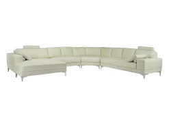LINEA SOFA Xxl Hoekbank-Xxl Zevenzitsbank Hoogwaardig Leer Donatello Ii - Ivoor - Hoek Links