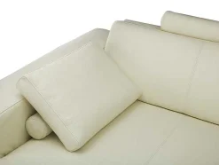 LINEA SOFA Xxl Hoekbank-Xxl Zevenzitsbank Hoogwaardig Leer Donatello Ii - Ivoor - Hoek Links