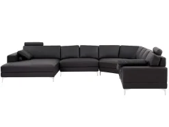 LINEA SOFA Xxl Hoekbank-Xxl Zevenzitsbank Hoogwaardig Leer Donatello Ii - Bruin - Hoek Links