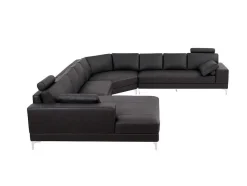 LINEA SOFA Xxl Hoekbank-Xxl Zevenzitsbank Hoogwaardig Leer Donatello Ii - Bruin - Hoek Links