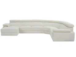 Vente-unique Xxl Hoekbank-Xxl Zevenzitsbank Van Leer Elevanto - Wit - Hoek Links