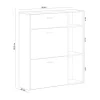 Skraut Home Schoenenkast-Zapatero Furniture, Windmodel, 90X26X101.5Cm, Tegroep Hall En Hall, Grijs En Eiken, Moderne Stijl