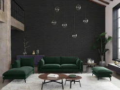 Vente-unique Bankstel 3+2-Zitbank 3+2 Plaatsen Kestrel Van Velours - Groen