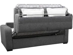 Vente-unique Slaapbank Met Matras-3-Zits Express Slaapbank Van Antraciete Stof - Matras 18 Cm - Bevis