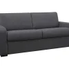 Vente-unique Slaapbank Met Matras-3-Zits Express Slaapbank Van Antraciete Stof - Matras 14 Cm - Bevis