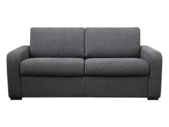 Vente-unique Slaapbank Met Matras-3-Zits Express Slaapbank Van Antraciete Stof - Matras 14 Cm - Bevis