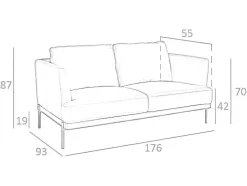 Angel Cerda Tweezitsbank-2-Zitsbank Bekleed In Bruin Leder 6170