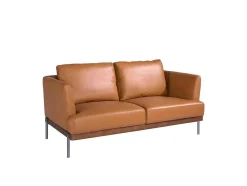 Angel Cerda Tweezitsbank-2-Zitsbank Bekleed In Bruin Leder 6170