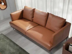 Angel Cerda 2En 3-Zitsbank-3-Zitsbank Bekleed In Bruin Leer 6171