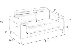 Angel Cerda Zitbank-2-Zitsbank Bruin Leer Relaxmechanismen 6050