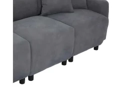 ModernLuxe Driezitsbank-3-Zitsbank In Chenille-Stof Met 2 Kussens - Slaaphoogte 211 Cm - Grijs