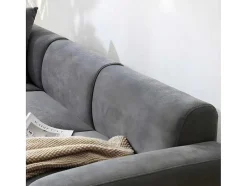 ModernLuxe Driezitsbank-3-Zitsbank In Chenille-Stof Met 2 Kussens - Slaaphoogte 211 Cm - Grijs