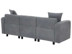 ModernLuxe Driezitsbank-3-Zitsbank In Chenille-Stof Met 2 Kussens - Slaaphoogte 211 Cm - Grijs