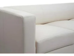 Vente-unique Kunstleren Zitbank-3-Zitsbank Lille, Kunstleer, Creme