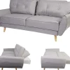 Vente-unique Klik-Klak En Bz Slaapbank-3-Zitsbank Mcw-J19, Stof/Textiel Grijs