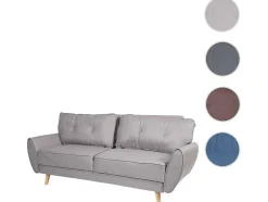 Vente-unique Klik-Klak En Bz Slaapbank-3-Zitsbank Mcw-J19, Stof/Textiel Grijs