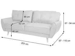 Vente-unique Klik-Klak En Bz Slaapbank-3-Zitsbank Mcw-J19, Stof/Textiel Bruin