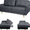 Vente-unique Klik-Klak En Bz Slaapbank-3-Zitsbank Mcw-J19, Stof/Textiel Antraciet