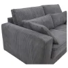 Vente-unique Speciale Modellen Zitbanken & Fauteuils-3-Zitsbank Mondovi Van Ribfluweel - Grijs
