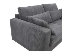 Vente-unique Speciale Modellen Zitbanken & Fauteuils-3-Zitsbank Mondovi Van Ribfluweel - Grijs