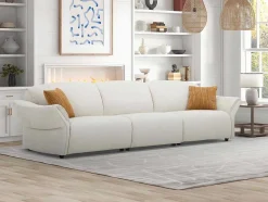 Vente-unique Vierzitsbank-4-Zitsbank Van Beige Stof Bodura