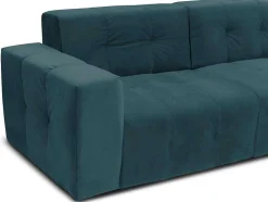 Vente-unique Designer Zitbank-3-Zitsbank Van Eendenblauw Fluweel Inirida