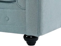 Vente-unique Chesterfield Zitbank-3-Zitsbank Van Lichtblauwe Stof Chesterfield