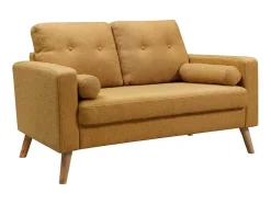 Vente-unique Scandinavisch-2-Zitsbank Van Stof Met Woleffect Tatum - Geel
