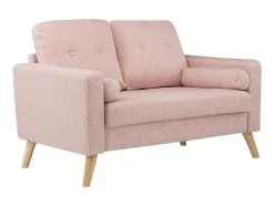 Vente-unique Scandinavisch-2-Zitsbank Van Stof Met Woleffect Tatum - Poederrose