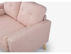 Vente-unique Scandinavisch-2-Zitsbank Van Stof Met Woleffect Tatum - Poederrose