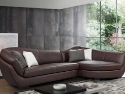 PASCAL MORABITO Designer Zitbank-5-Zitshoekbank In Buffelleer Caipi - Bruin - Hoek Rechts - Van