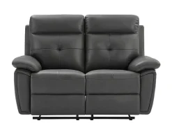 Vente-unique Relaxbanken Met Manuele Relaxfunctie-2-Zits-Relaxbank Van Grijs Leer Vineta